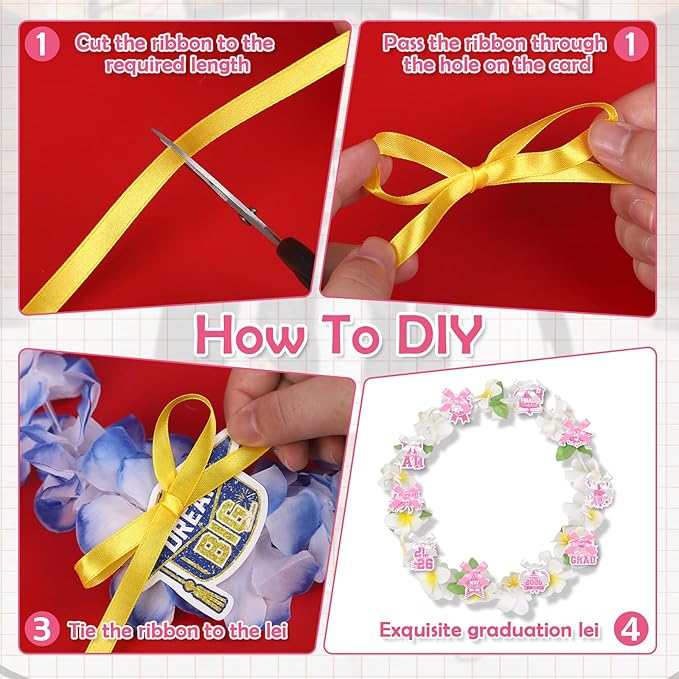 Leis for Graduation 2026, Artificial Flower Wreath with Cards Graduation Lays Gifts, Congrats Grad for High School