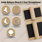 Ankle Balance Board for Ankle Strengthening Physical Therapy & Stability Training Adjustable Single Leg Ankle Strengthener Board for Sprains, Plantar Fasciitis Relief, Core Strength, Athletes & Home Use.