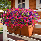 Waipfaru Artificial Flowers for Outdoors, 24 Bundles Faux Plants Outdoor, UV Resistant Artificial Plants Outdoor, Silk Petunias Fake Flowers for Outside Home Decor Planter Porch Decoration, Mix Color