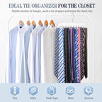 Tie Rack Belt Hanger for Closet Fitnice Upgraded Non Slip Tie Hanger Space Saving with 20 Foldable Hooks Wooden Belt Tie Organizer for Tank Tops Bras Cami Scarves