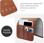 Sofa Armrest Organizer, Remote Control Holder for Recliner Couch, Arm Chair Caddy with 5 Pockets for Magazine, Tablet, Phone, iPad
