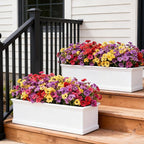 24 Bundles Artificial Flowers for Outdoor Faux Plants for Spring Summer Decoration, UV Resistant Realistic Silk Plastic Fake Flowers Garden Porch Patio Balcony Yard Front Home Decor