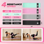 Resistance Bands for Working Out with Guide, 4 Workout Bands for Women & Men, Fabric Exercise Bands for Legs, Hip, Glute, Butt, Booty Bands Set for Yoga, Pilates, Strength