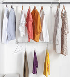 STORAGE MANIAC Hanging Closet Rod, Adjustable Width and Height Closet Hanging Organizer, Space-Saving Clothes Hanging Bar, Closet Extender Hanging Rod Double Closet Hanging Rod, 1 Pack Webbing