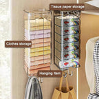 JEPELUS 2 PCS Underwear Storage Box Wall Mounted Drawer Organizer, Transparent Sock and Underwear Organizer, Multipurpose Coverd Storage Rack for Closet Wardrobe Bedroom Bathroom Lingerie Panties Ties