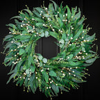 26-Inch Large Farmhouse Wreath for Front Door, All Season Eucalyptus Wreath for Indoor Outdoor Porch Wall Window, Artificial Greenery Everyday Home Decor fro Spring Summer Fall Winter