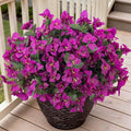 Artificial Flowers Faux Plants for Outdoors Spring Summer Decor, 6 Bundles Fake Bougainvillea Silk Flowers UV Resistant Realistic for Outside Planter Porch Patio Garden Home(Purple)