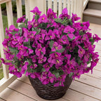 Artificial Flowers Faux Plants for Outdoors Spring Summer Decor, 6 Bundles Fake Bougainvillea Silk Flowers UV Resistant Realistic for Outside Planter Porch Patio Garden Home(Purple)