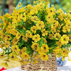 Artificial Flowers for Outdoor, UV Resistant Fake Silk Flowers, Realistic Faux Plants for Outside Indoor Porch Patio Window Box Planter Home Decor (14, Yellow)