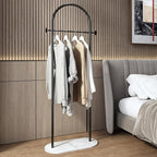 Freestanding Clothing Rack with Marble Base,Modern Black Arch Garment Rack for Small Spaces,Sturdy Metal Coat Rack,Clothes Racks for Hanging Clothes in Bedroom,Closet,Entryway,Boutique Display