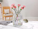 Large Colored Modern Glass Vase Irised Crystal Clear Glass Vase 8.0" for Decorative Home Office Centerpieces Flowers Décor(Colored 8.0in)
