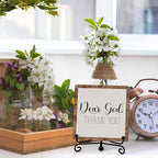 Modern Farmhouse Decor, Home Decor For Living Room, Boho Chic Aesthetic Shelf Decorations, Christian Rutsic Dear God Sign, Farm House Entryway Tv Stand Fireplace Coffee Table Decoration (06)