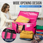 TAILI 2 Pack Pink Extra Large Moving Bags, Heavy Duty Totes with Visible Window, Wrap Around Handles, Space-Saving Storage, Alternative to Moving Boxes