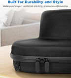 Hat Box for Cowboy Travel Extra Large, Waterproof Hard Hat Travel Case Storage Can for Fedora Panama Tweed Cap Hat Holder Organizer Carrier with Adjustable Carry Strap, Mens Western Gift, Large Black