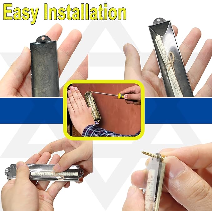 2 Pack Mezuzah with Scroll for Door - Jewish Mezuzah for Door Metal Cases with English and Hebrew Blessing for House Warming Hanukkah Gift (Antique Gold & Silver)