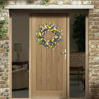 LLZLL Spring Wreath 22 inch Indoor Summer Wreaths Artificial Spring Wreaths for Front Door, Tulip Wreath with Daisy and Lavender for Home Holiday Decor