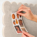 Lightomorrow Scalloped Bulletin Board, 40 x 30 Inches Felt Pin Board - Decorative Cork Alternative for Wall, Foldable Picture Self-Adhesive Vision Prayer Board with 20 Pushpins - Oatmeal