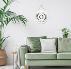 Monogram Letter O Wreaths for Front Door Wreath Wooden Welcome Sign for Front Door Decor Floral Family Last Name Initial House Warming Spring Summer Porch Rustic Wall Home Kitchen Boho Decorations