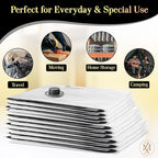 Vacuum Storage Bags 10 Pack with Hand Pump – Space Saver Compression Bags for Clothes, Bedding, Travel & Home Storage