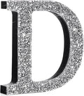 Qunclay 8'' Silver Crystal Diamond Bling Letters Crushed Diamond Decoration Wooden Glitter Letter with Screw and Hooks Rhinestone Gift for Wedding Y2k Mcbling Bedroom Wall Decor (Letter D)