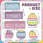 Lineshading 4 Pcs Easter Table Decoration Wooden Pastel Egg - No Assembly Required Reusable Happy Easter Tiered Tray Decor, Perfect for Home Kitchen Shelf Party Farmhouse Centerpieces & Holy Week Gift