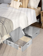 StorageWorks 2-Pack Under Bed Storage Bins with Lids, Underbed Storage Containers with Handles and Label Holder, Closet Organizer for Clothes, Blankets, Sweater