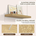 RICHFOCUS 31.5Inch Floating Shelves for Wall 2 Pack Shelves for Bedroom|Kitchen|Bathroom Wall Mounted Rustic Wood Floating Shelf with Invisible Brackets for Books|Storage|Decor, Oak