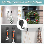 Magnetic Wreath Hanger, Heavy Duty Magnets with Hook for Refrigerator, Christmas Decoration Magnetic Hooks for Metal Front Door, Cruise Hook Hanger for Hanging Cabins Grill (L Pattern Black - 2PCS)
