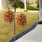 Homsunny Artificial Faux Fall Hanging Flowers Plants Basket for Outdoor Decoration,Fake Silk Orange Mums planters UV Resistant Look Real for Home Porch Patio Yard Outside Autumn Decor (Brown)