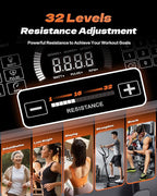 GYMOST Elliptical Machine, Elliptical Exercise Machine for Home with Hyper-Quiet Magnetic Drive System, Elliptical Trainer with 32 Resistance Levels, Large LED Monitor
