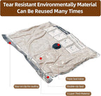 12 Pack Travel Vacuum Bags for Clothing,Compression Seal Packing Cubes for Suitcase Backpack,Vacuum Seal Bags for Clothing,Carry-on Size Space Saver Storage Bags 80% for Travel & Home（No pump）