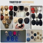 Modern JP Adhesive Hat Hooks for Wall (24-Pack) - Cowboy Hat Rack, Wide Brim Hat Organizer, Strong Hold Hat Hangers for Wall - White