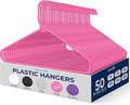 SereneLife 50 Pack Plastic Hangers, Non-Slip, Space-Saving Closet Organizers, Durable and Strong for Shirts, Sweaters, Hoodies, Kids Clothes & Dresses, Ultra-Thin, Lightweight