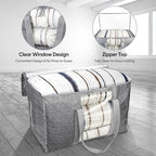 BALEINE 8-Pack Oversized Moving Bags with Reinforced Handles, Heavy-Duty Storage Tote Moving Supplies for Packaging, Camping (Gray w/Window, 8-Pack)