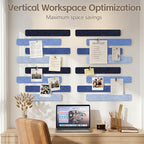 Cork Board for Walls - 8 Pack Felt Pin Board Bar Strips - Self-Adhesive Lightweight Bulletin Board - Cork Board for Office with 40 Push Pins No Damage for Wall