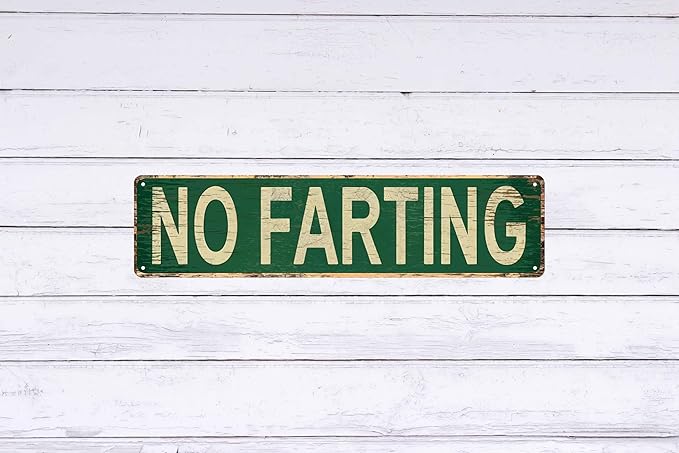 No Farting Metal Tin Sign 4x16 in Vintage Plaque Decor For Home Restaurant Bar Cafe Garage Decor Unique Gift for Humor Lovers