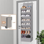 STORAGE MANIAC Over the Door Shoe Organizer Heavy-Duty Large Deep Pocket Hanging Shoe Organizer Shoe Rack Door Closet Shoe Organizer for Wall, Dorm & Narrow Door Storage Shoe Holder Grey, 2 Pack