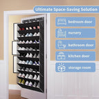 10-Tier Large Size Over The Door Shoe Organizer, Holds 30 Pairs Hanging Shoe Rack with Deep Pockets for Closet, Space-Saving Storage for Sneakers, Boots (Black)