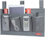 Zafit Hanging Bedside Caddy, Bedside Storage Organizer for Magazine, Phone, Remote control (6 Pockets-Grey)
