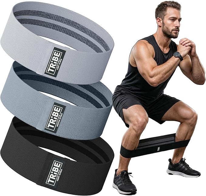 Tribe Lifting Fabric Resistance Bands for Legs - Workout Bands Resistance Bands for Men and Women - Booty Bands for Working Out - Exercise Bands Resistance Bands Set - Elastic Bands for Exercise