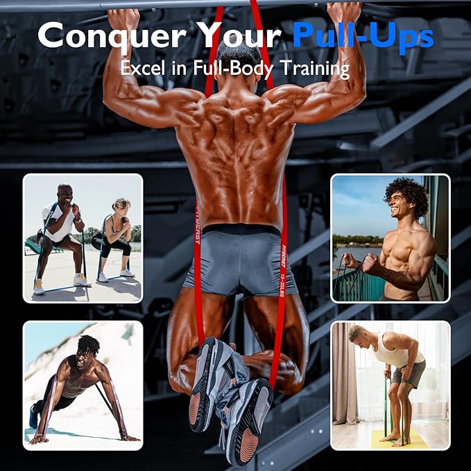 FitBeast Resistance Bands Set, Pull Up Assist Bands for Strength Training, Powerlifting, Muscle Toning, Yoga, Mobility Exercises, Rehabilitation, Full-Body Workout