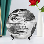 Lina Cavalieri Plate, Wall Decorative Plate, Mysterious Face Plate Wall Hanging Decoration,Including Bracket and Special Spring Hook, 10inch, Style4