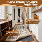 Veken Non Slip Cushioned Runner Rug Pad Gripper 2 x 8 Ft, Felt and Silicone Backing, 1/4 inch Thick Carpet Liner for Hardwood Floors and Finishes, Under Area Rugs Anti Skid Mat, Keep Rugs in Place