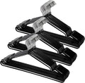 Tosnail 50 Pack 16-Inch Stainless Steel Wire Metal Hangers, Non-Slip Hanger, Space Saving Closet Clothes Hangers - Black