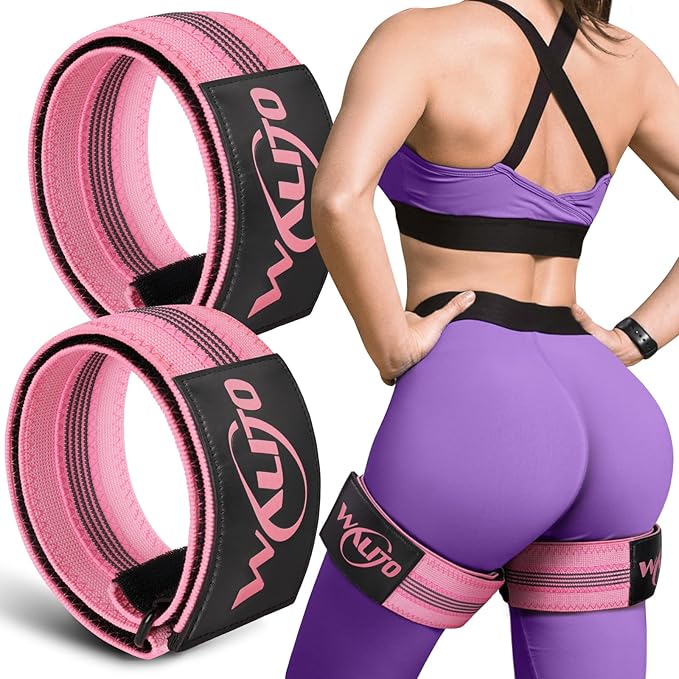 BFR Booty Bands for Women Glutes - Blood Flow Restriction Bands with Weekly Plan for Legs, Butt & Hip Building, Occlusion Bands for Workouts, Best Fabric Bands for Squat Butt & Thigh
