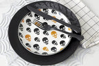 Oneida Dinnerware Set, Vintro Halloween Accent Plates, Assorted Set of 4, Porcelain, Dishwasher Safe, Microwave Safe, Halloween Decor Indoor, Skulls, Pumpkins, Spooky Decorative Plates (4 Piece)