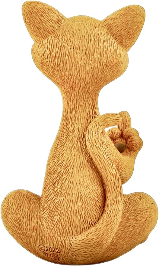 Catitude - Whimsical Cat Raising Middle Finger Figurine - Hilarious Get Ready for Laughs - Stress Relief - Gifts for Cat Lovers,