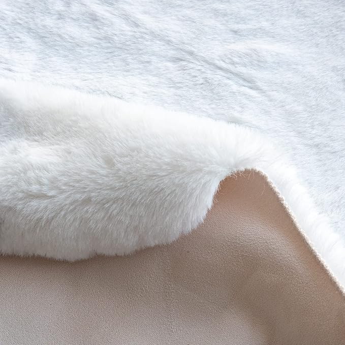 White Faux Fur Rug 5x7 Rugs for Living Room Shag Washable Area Rug Fuzzy Rugs for Bedroom Girl Room Decor Rectangle Rug