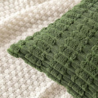 MIULEE Pack of 2 Spring Corduroy Decorative Lumbar Throw Pillow Covers 20x12 Inch Soft Boho Striped Pillow Covers Modern Farmhouse Home Decor for Summer Sofa Living Room Couch Bed Moss Green