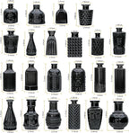 Brajttt Bud Vase Set of 25: Black Glass Vases - Small, Cute Vintage Set for Flower, Wedding, Home Decorations